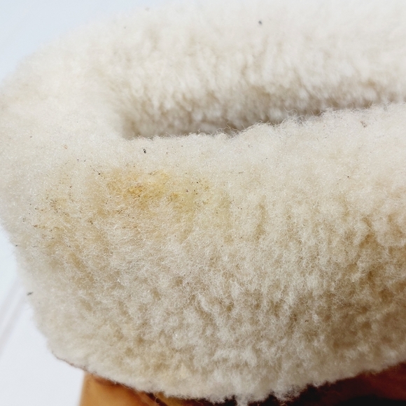 Rockport Tan Brown Leather Fold Over Fur Trim Ankle Boots D369 - Picture 12 of 13